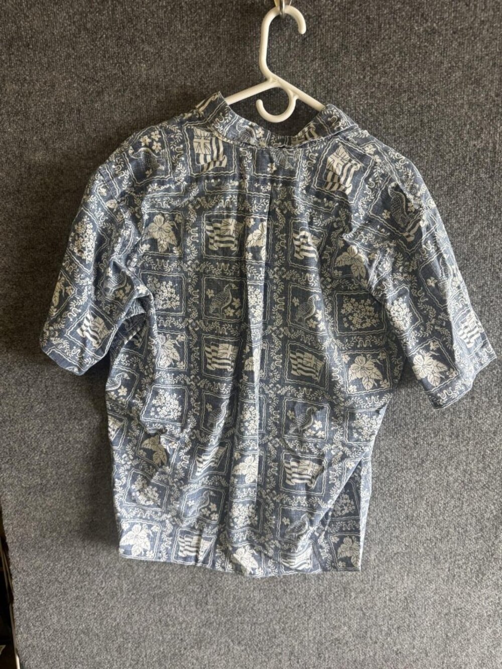 Reyn Spooner Shirt Mens Large Blue Hawaiian Aloha Print Short Sleeve Button Up - Picture 5 of 6